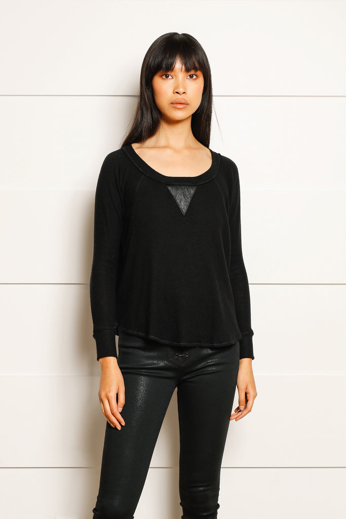 Arlo Leather Contrast Sweater